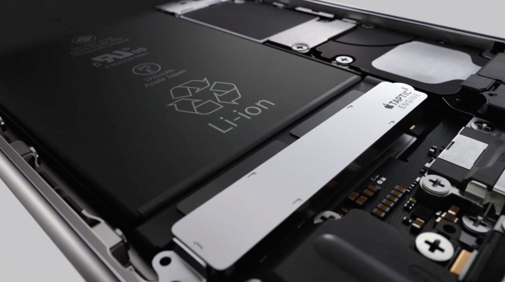 Lithium-ion battery in an iPhone.