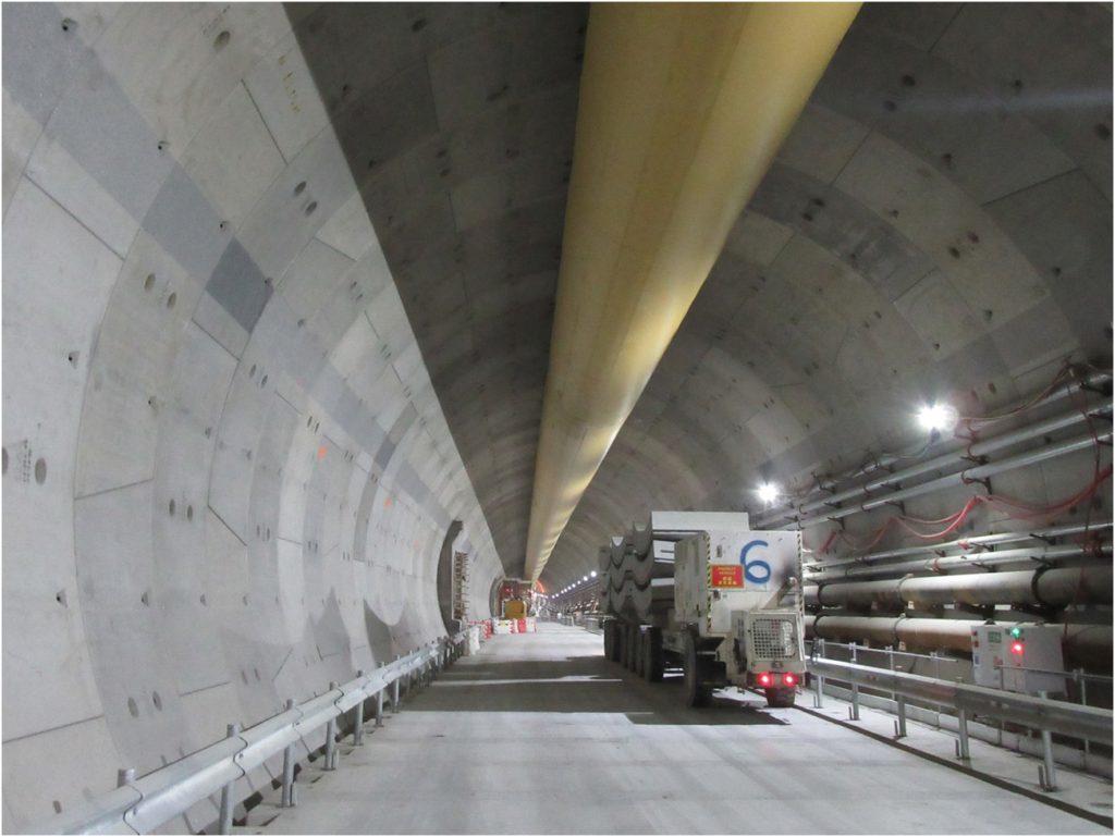The tunnel section of the HZMB is 4 stories high and can accommodate six lanes of traffic