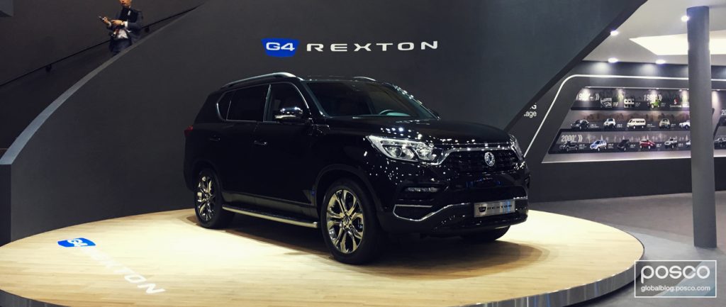 SsangYong Motor’s G4 Rexton is unveiled at the Seoul Motor Show in March 2017