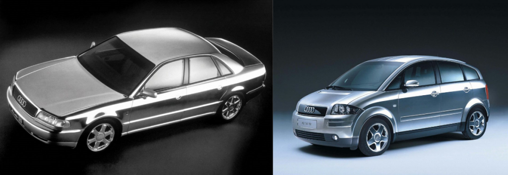 The Audi A2 and A8