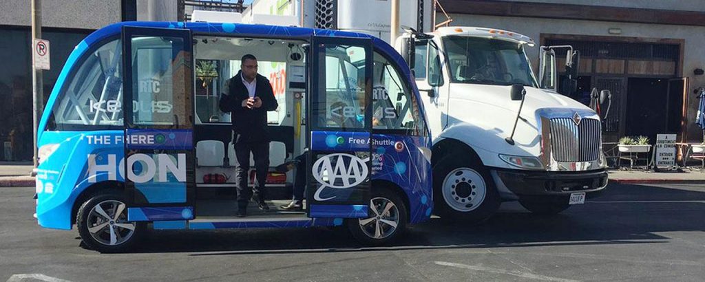 Las Vegas’ autonomous bus and a truck were involved in a minor accident.