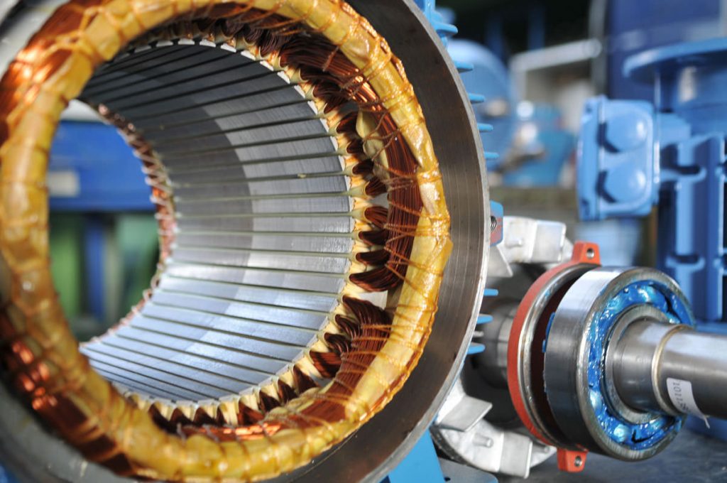 The inside of an electric motor.
