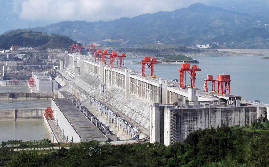 The Three Gorges Dam on the Yangtze River in China.