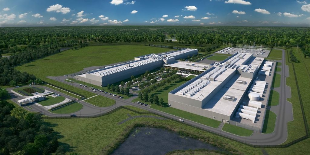 An aerial image of Facebook’s newest data center in Virginia.