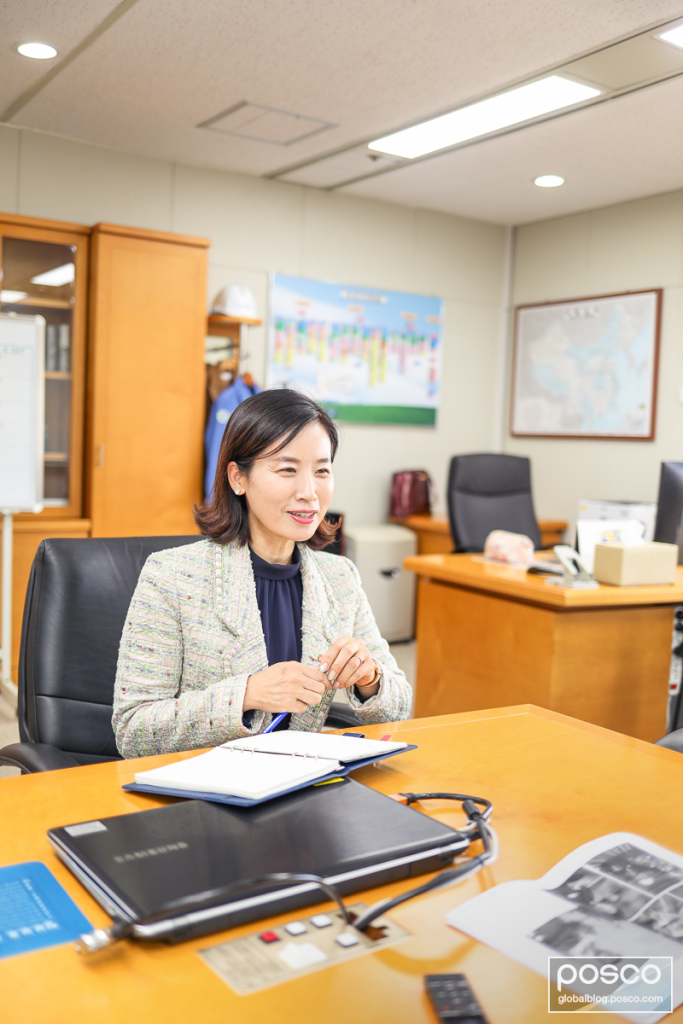Lee Yu-Kyung during an interview at her office at POSCO.