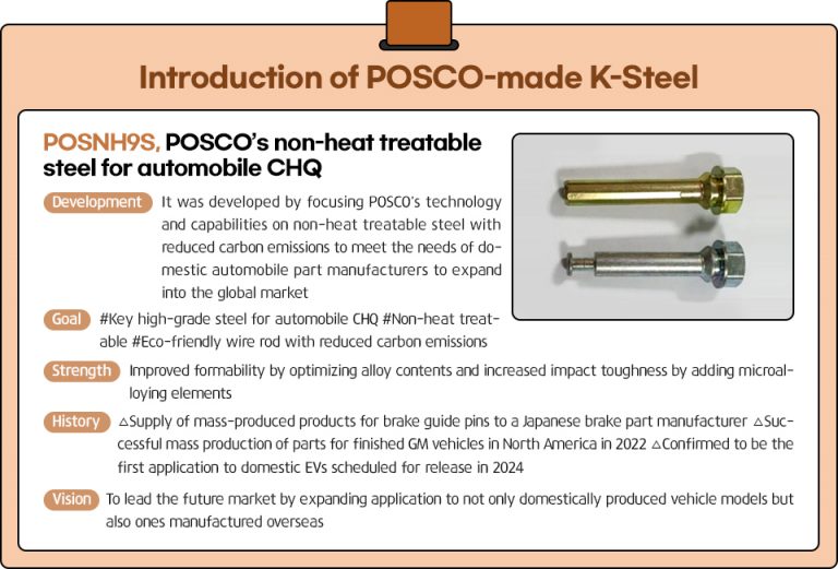 KSteel Series Part 3. POSCO’s nonheat treatable steel for