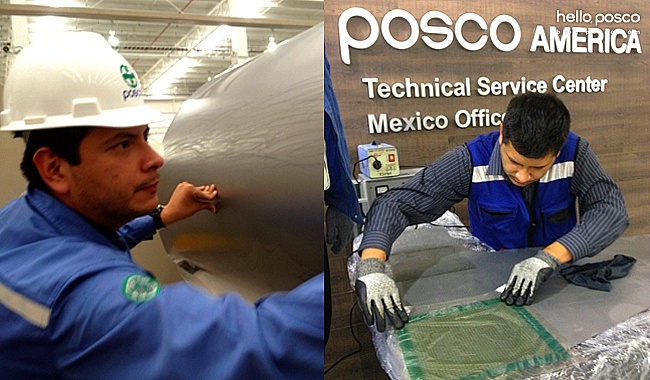 인력분들이 지금 일하고 있는 모습. POSCO AMERICA Technical Service Center Mexico Office