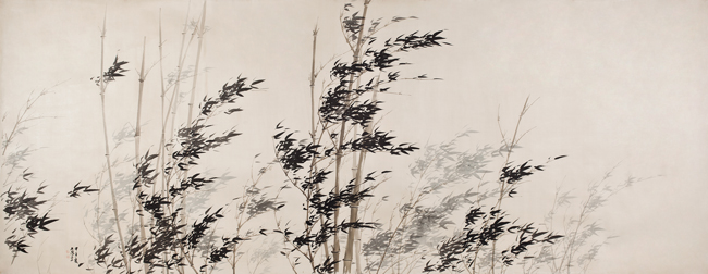 風竹圖 VII, 비단에 수묵담채, 143×369cm, 2014