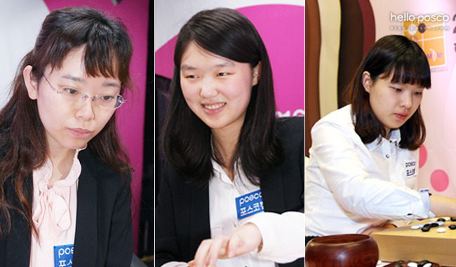 왼쪽부터 2지명 조혜연, 외국인 선수 왕천싱, 3지명 김은선