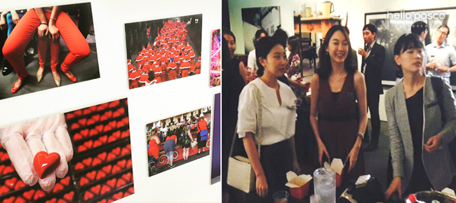 미술 작품 사진들(왼쪽)과 손보미 님의 이름이 찍힌 논문 완제본이 나오던 날, 지인들과 함께 기념 파티를 하는 사진 