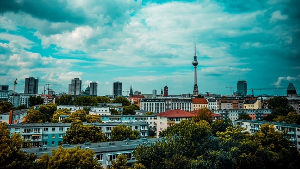 Berlin TV Tower overlooking the city