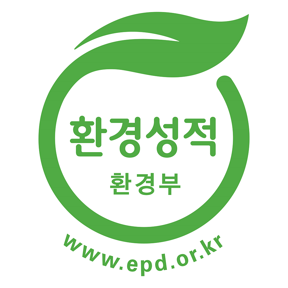 환경성적 환경부 www.epd.or.kr   환경성적표지의 마크이다.