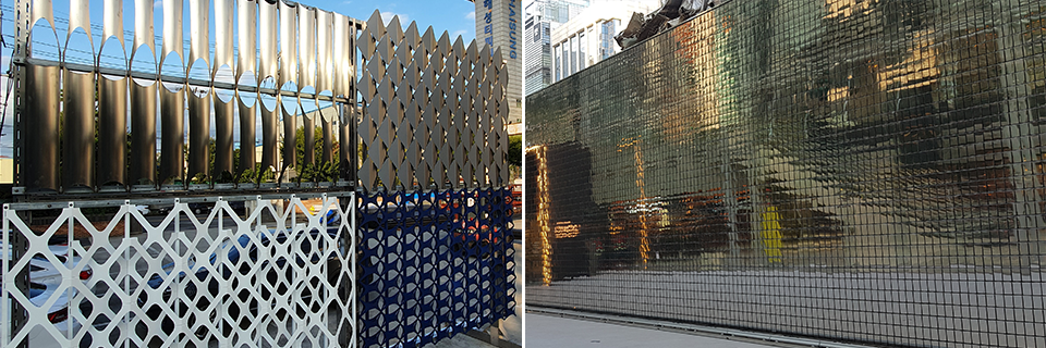 (좌) 씨에이플랜의 Urban Dress 시제품의 모습. (우) 포스코센터 지하에 위치한 제일루버(유)의 Natural Mosaic Kinetic Wall.