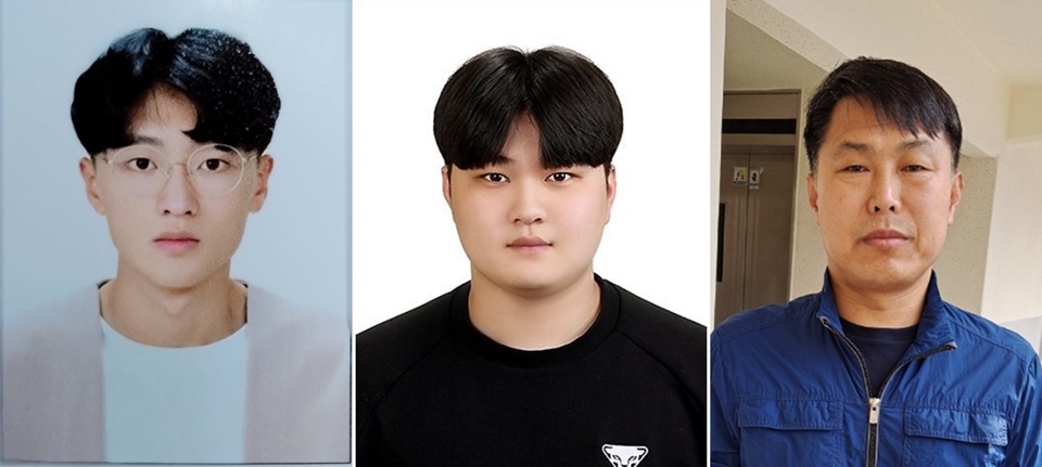 (왼쪽부터) 포스코히어로즈로 선정된 김성훈(21세), 김태완(20세), 신태종(53세)의 모습