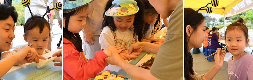 ▲ 포스코이앤씨가 20일 인천 송도 센트럴파크 테라스정원에서 어린이 꿀벌 축제를 열어 미래세대 꿀벌 체험 교육, 벌 키링 만들기, 생물다양성 페이스페인팅 등 다양한 체험 프로그램을 진행하고 있다.