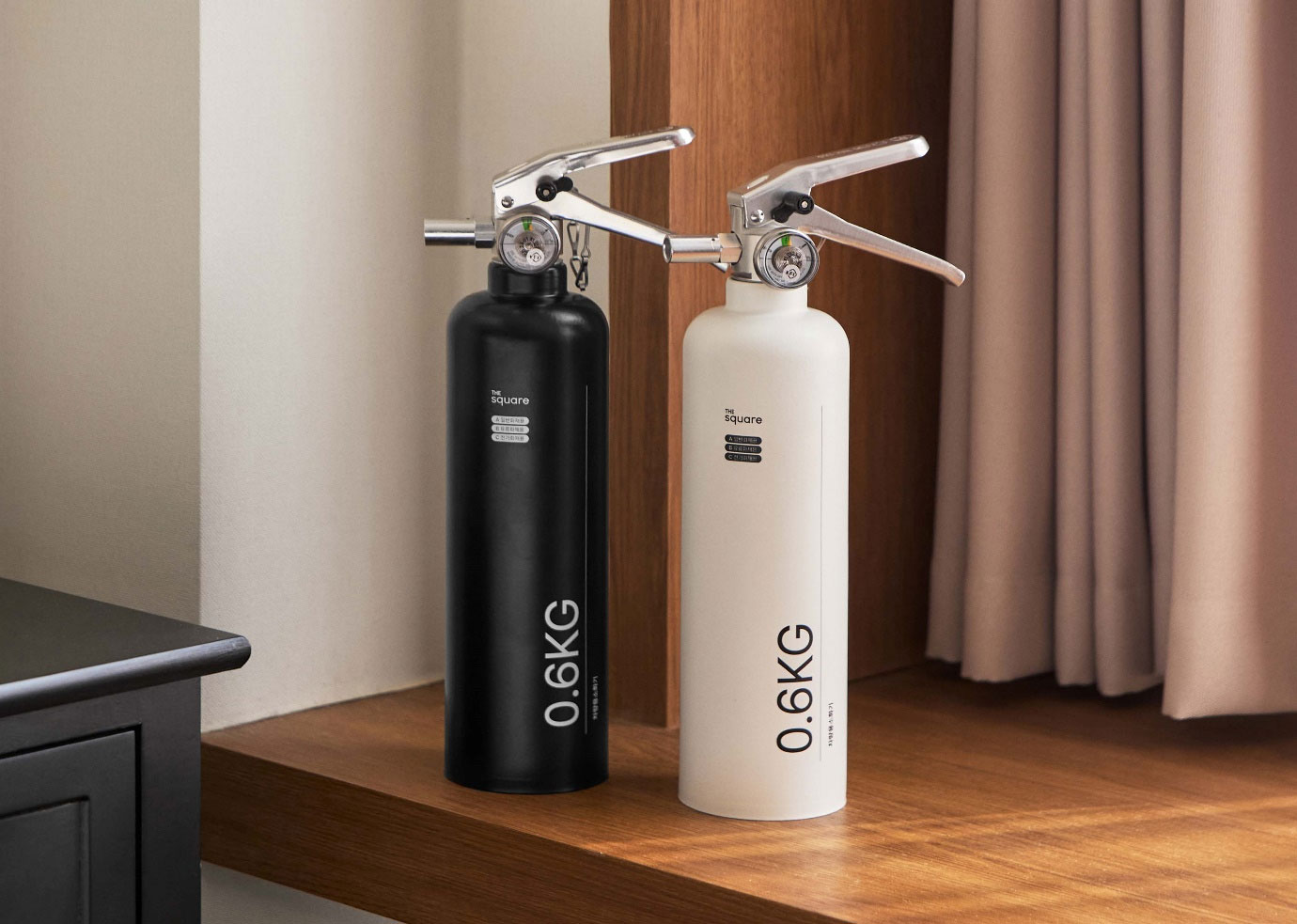 ▲ 국내 소화기 업체가 만든 0.6kg급 차량·가정용 소화기