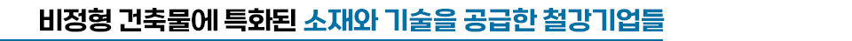 비정형 건축물에 특화된 소재와 기술을 공급한 철강기업들