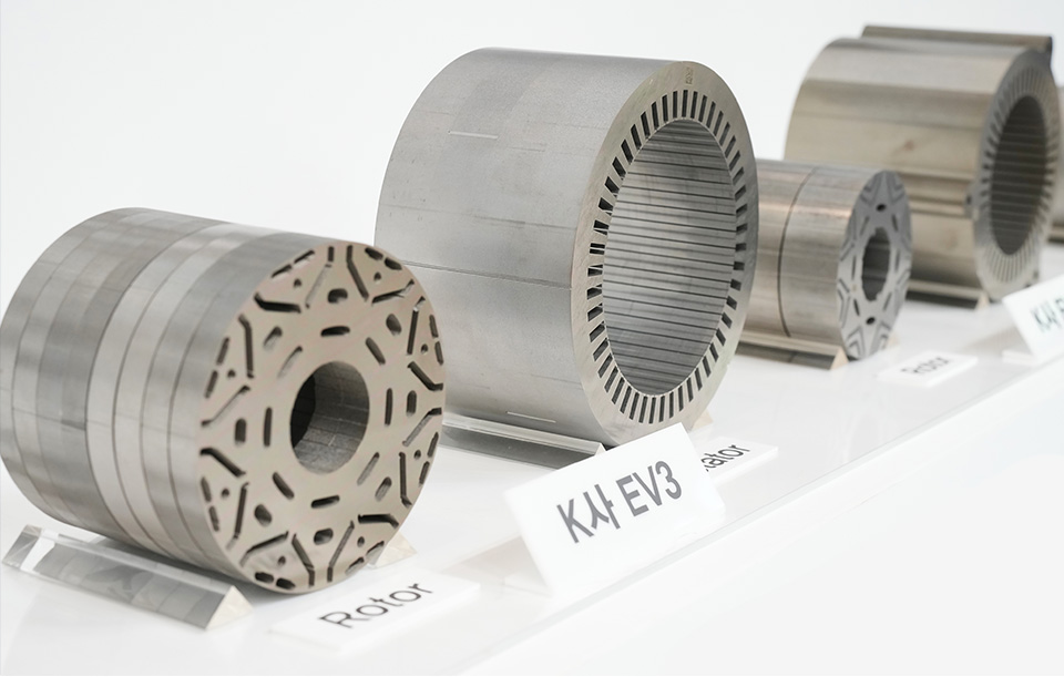 K사 EV3 차량에 사용하는 구동모터코어의 사진