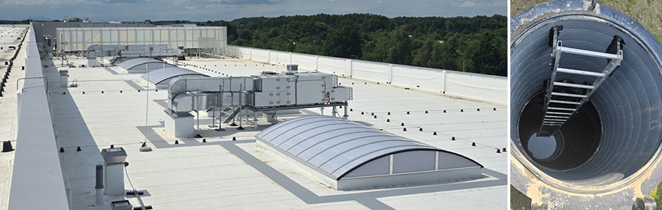 빗물 재활용 아이디어가 적용된 포스코인터내셔널 구동모터코어 폴란드 공장 지붕 사진