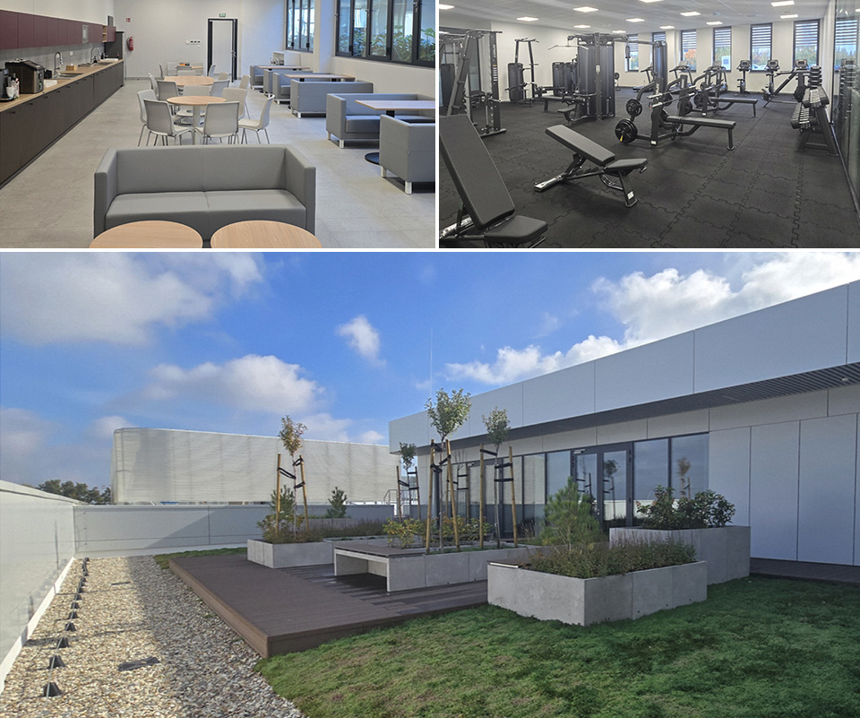 포스코인터내셔널 구동모터코어 폴란드 공장의 휴게실, 옥상정원, 피트니스 등 직원 소통, 휴게 공간, 사진