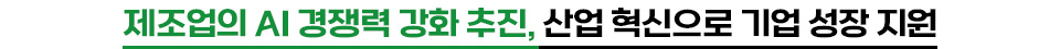 제조업의 AI 경쟁력 강화 추진, 산업 혁신으로 기업 성장 지원