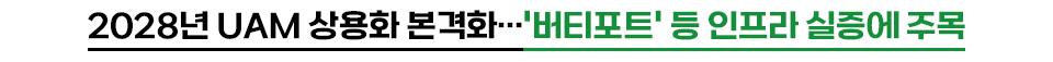 2028년 UAM 상용화 본격화... '버티포트' 등 인프라 실증에 주목