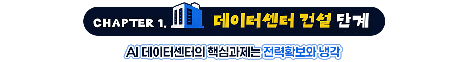 CHAPTER1. 데이터센터 건설 단계 / AI 데이터센터 핵심과제는 전력확보와 냉각